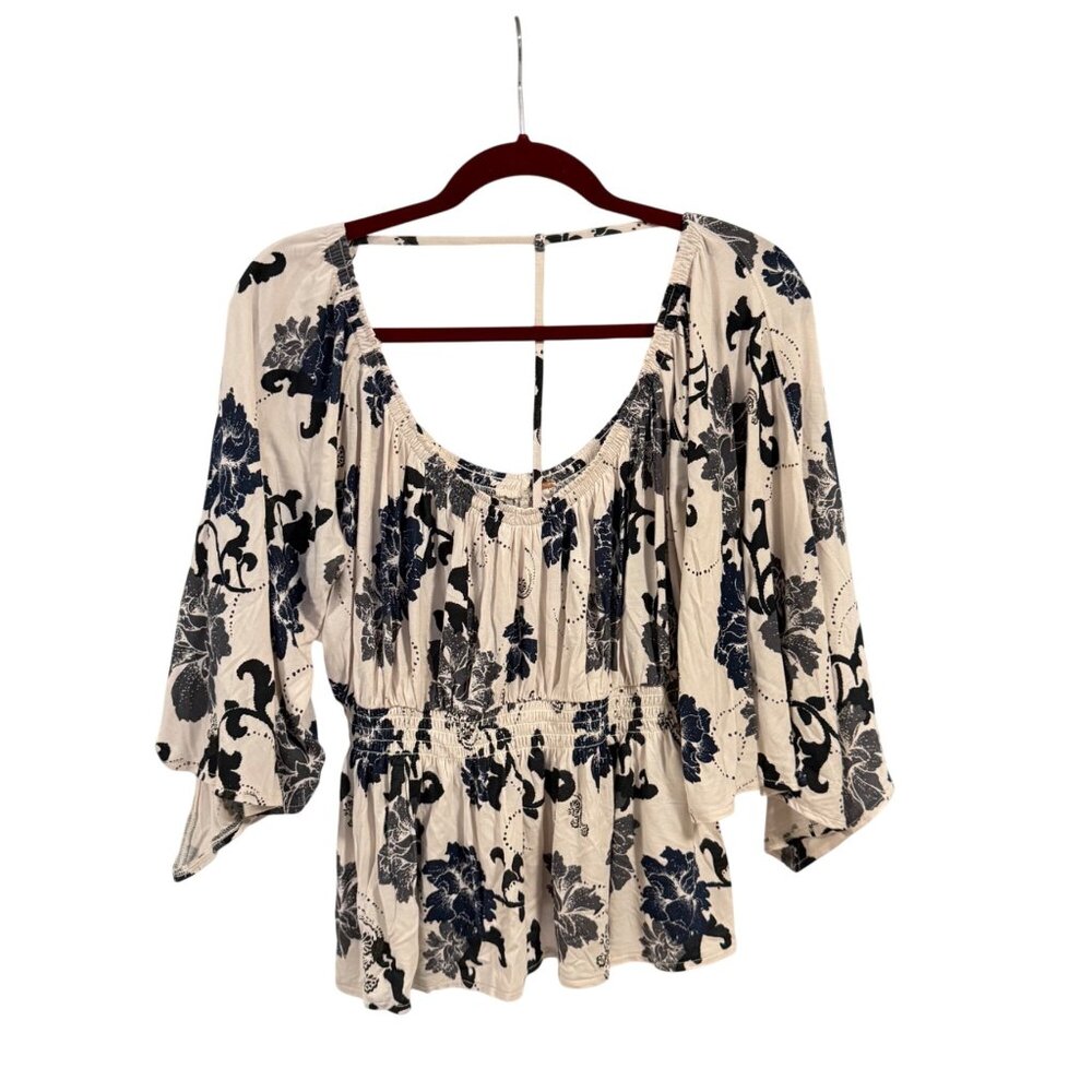 Free People Glenside Floral Print Boho Blouse Size S